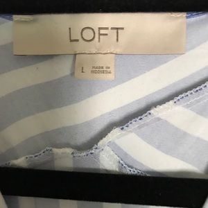 LOFT Dresses - Loft blue and white vertical stripped shirtdress LOFT Dresses - Loft blue and white vertical stripped shirtdress
